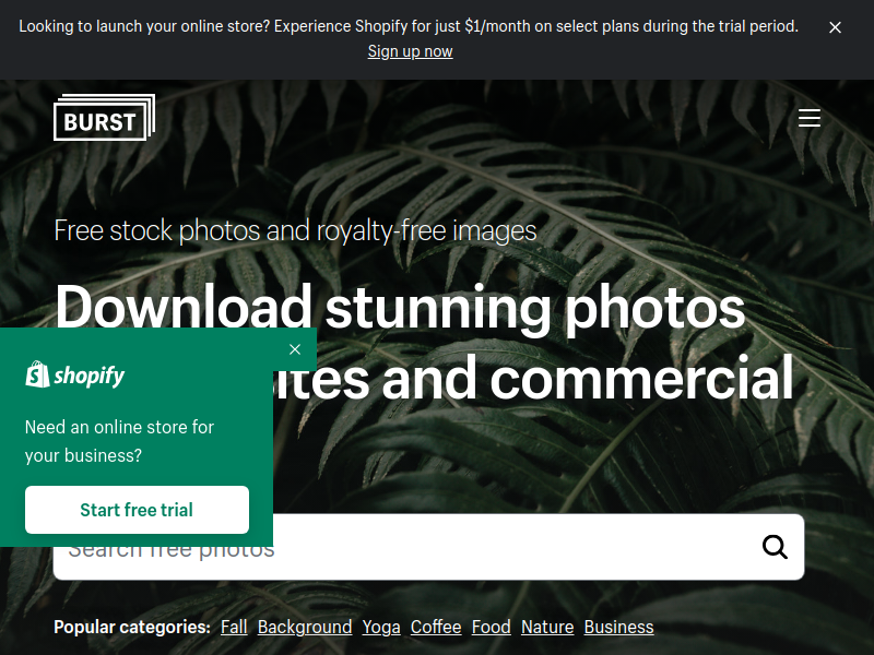 Burst by Shopify business and e-commerce images