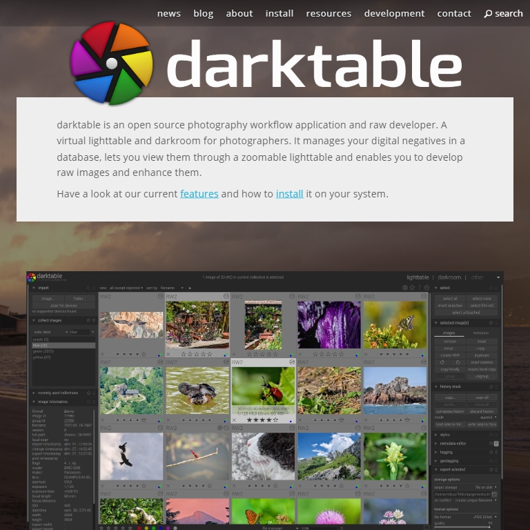 Darktable - Free RAW Image Editor for Photographers