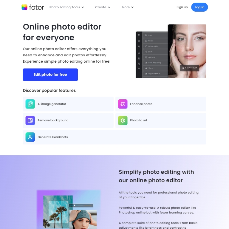 Fotor - Free Online Photo Editor with One-Click Enhancements