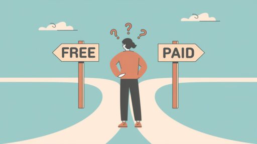 Differences between free and paid stock images for website backgrounds, and when to choose one over the other