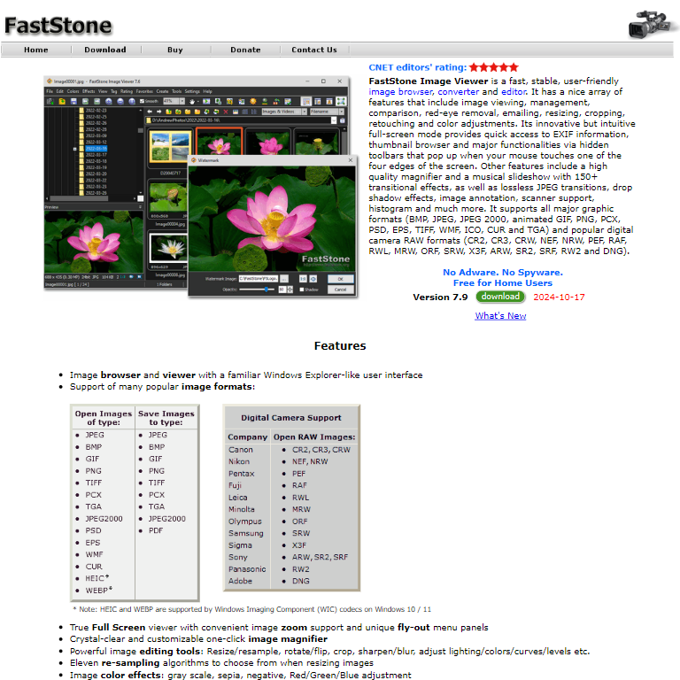 FastStone Free Batch Photo Cropping and Editing Software